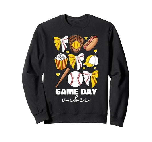 Baseball And Softball Mom Game Sweatshirt - Aesthetic Graphic Men Women - T-Shirt, Sweatshirt, Hoodie