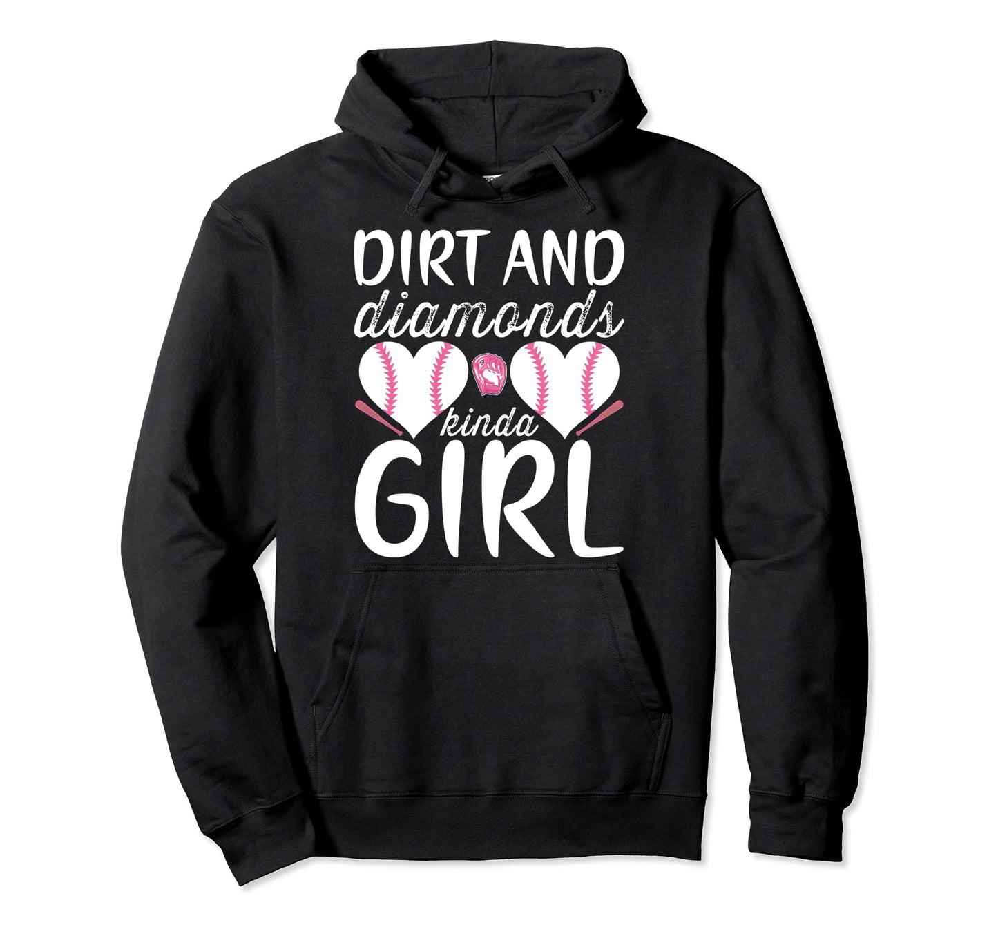 Dirt And Diamonds Kinda Funny Softball Hoodie - Trendy Graphic for Adults - T-Shirt, Sweatshirt, Hoodie