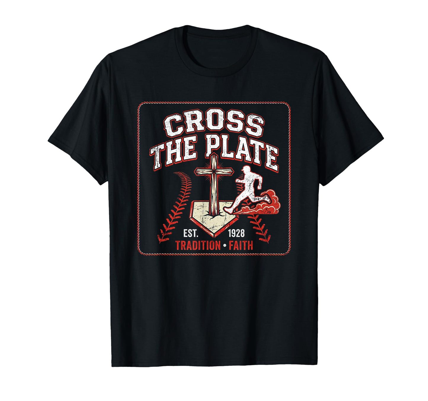 Cross Plate Christian Baseball Faith T-Shirt - Graphic Print for Adults - T-Shirt, Sweatshirt, Hoodie