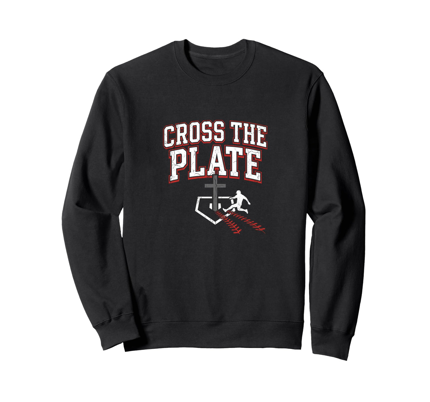 Cross Plate Christian Baseball Faith Sweatshirt - Graphic Print for Adults - T-Shirt, Sweatshirt, Hoodie