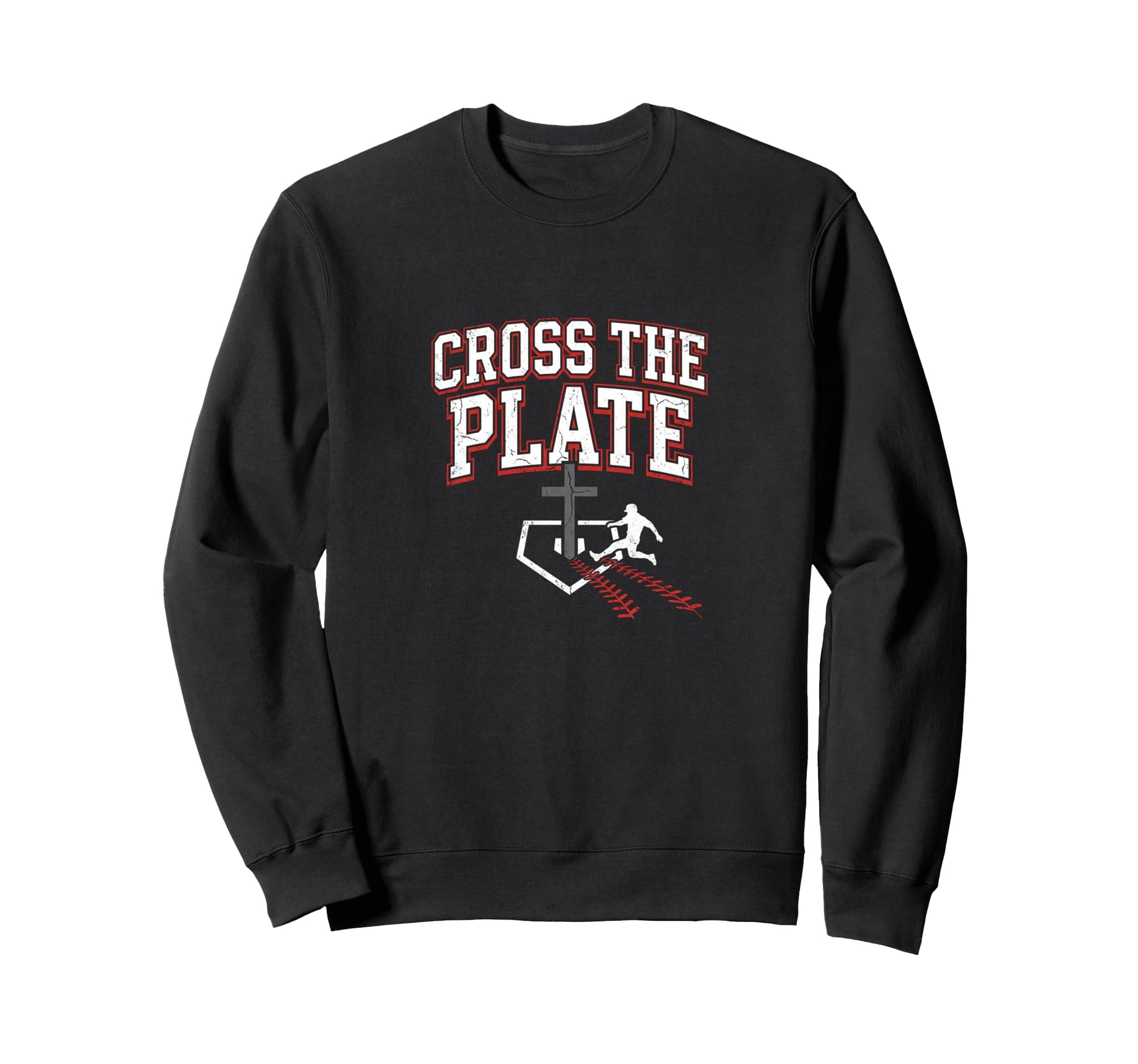 Cross Plate Christian Baseball Faith Sweatshirt - Graphic Print for Adults - T-Shirt, Sweatshirt, Hoodie