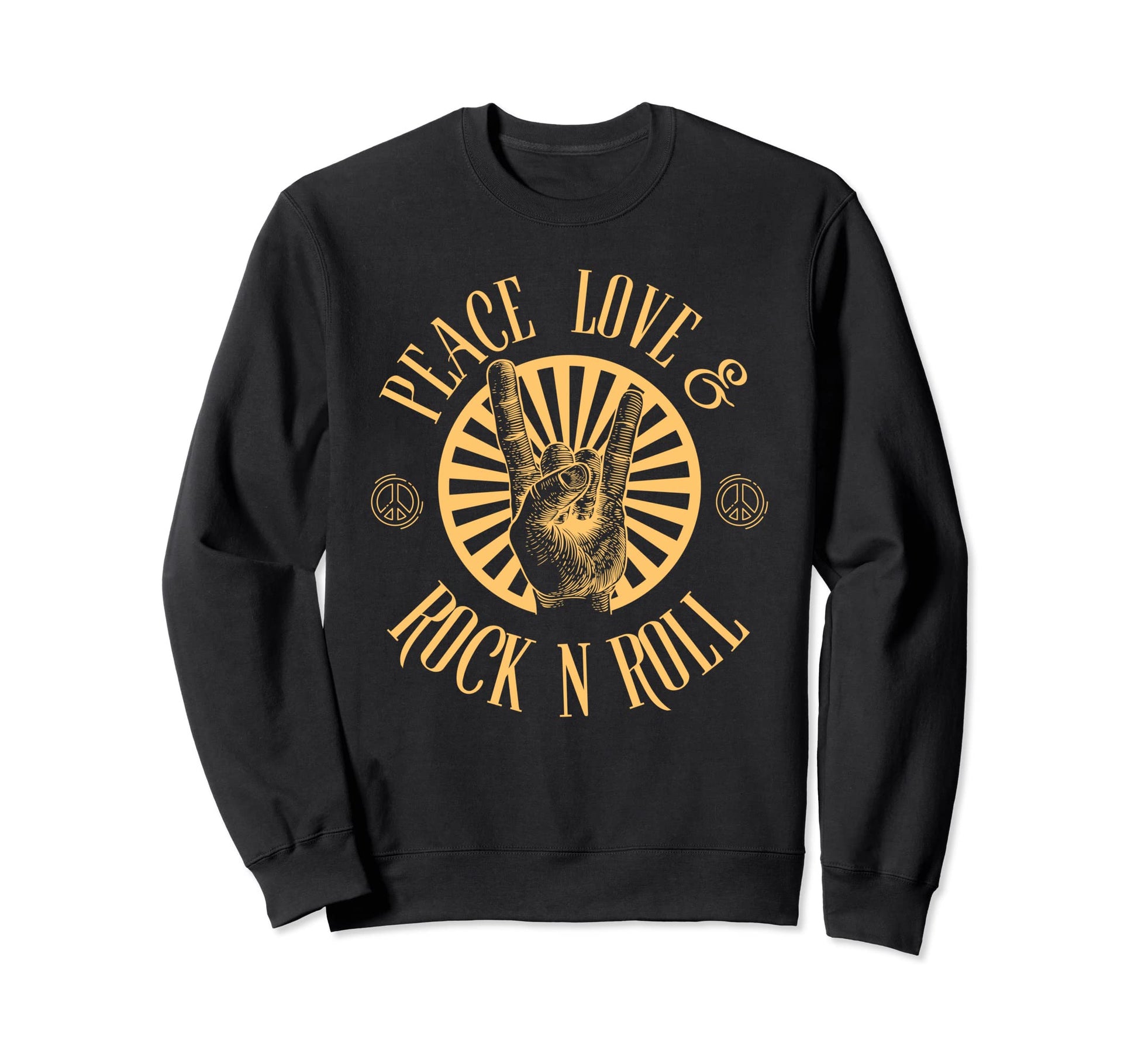 Peace Love And Rock And Roll Concert Sweatshirt - Unique Graphic for Adults - T-Shirt, Sweatshirt, Hoodie
