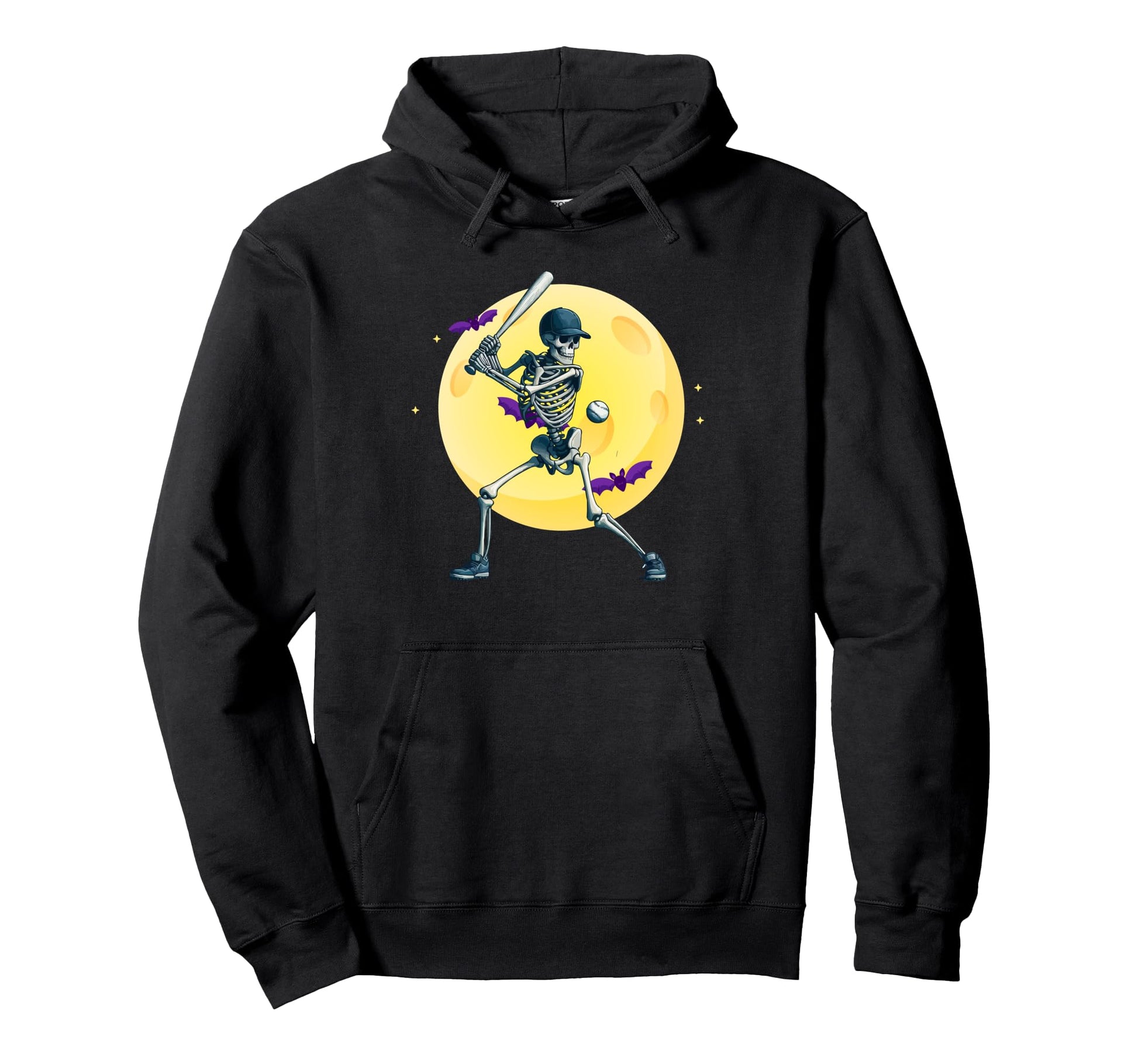 Funny Skeleton Baseball Player Hoodie - Casual Everyday Wear Men Women - T-Shirt, Sweatshirt, Hoodie