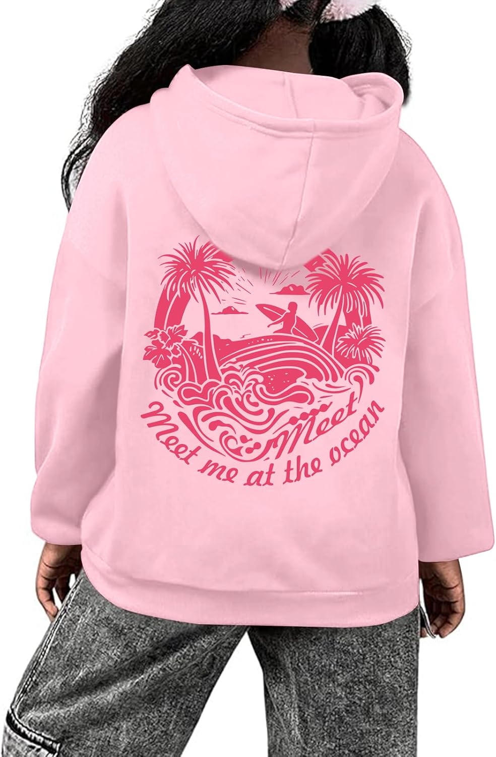 Girls Palm Tree Graphic Meet Me At The Ocean Cute - Adult & Kids T-Shirts, Sweatshirts & Hoodies apparel design preview 1
