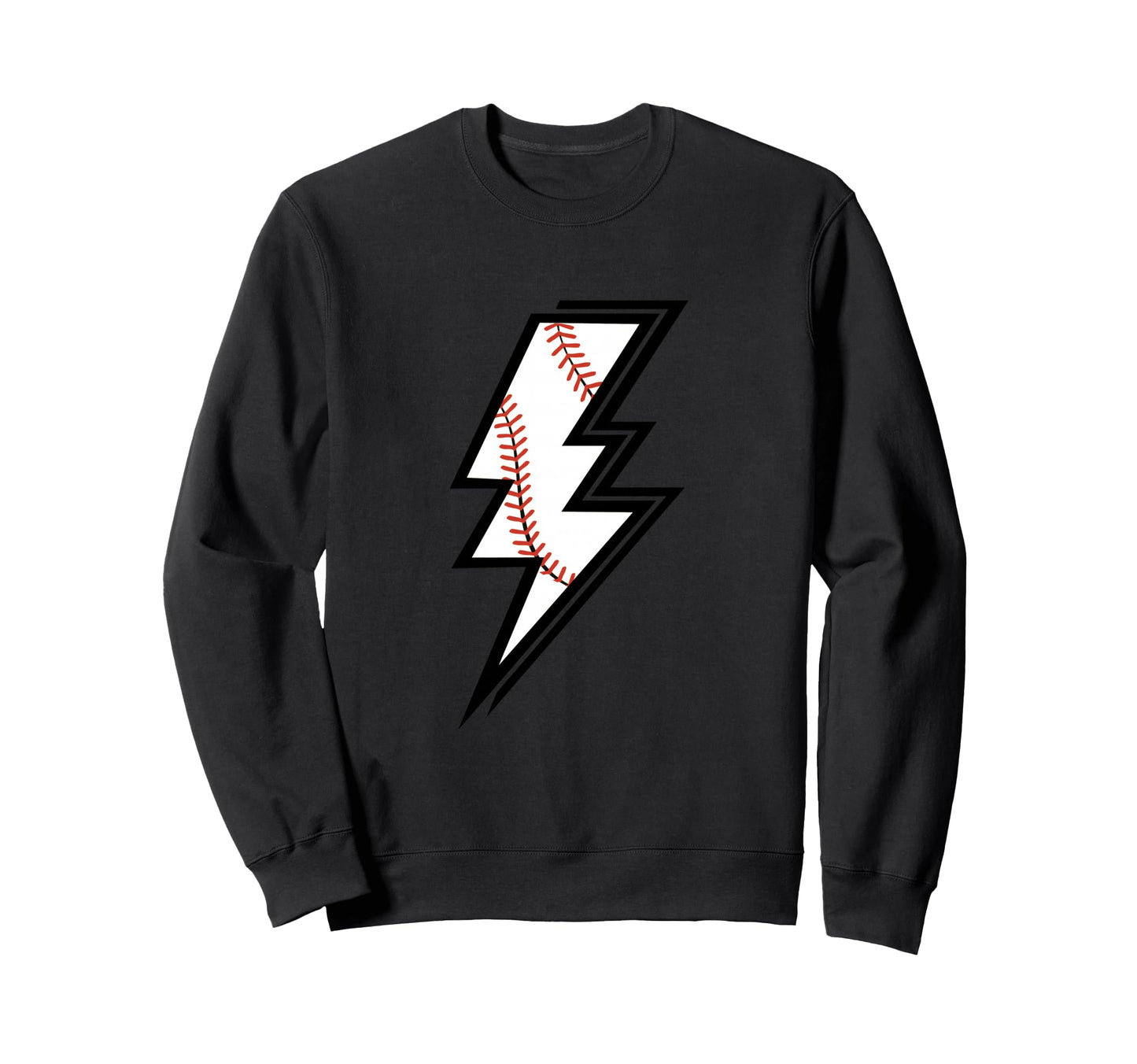 Baseball Lightning Bolt Baseball Mom Sweatshirt - Unique Graphic Men Women - T-Shirt, Sweatshirt, Hoodie