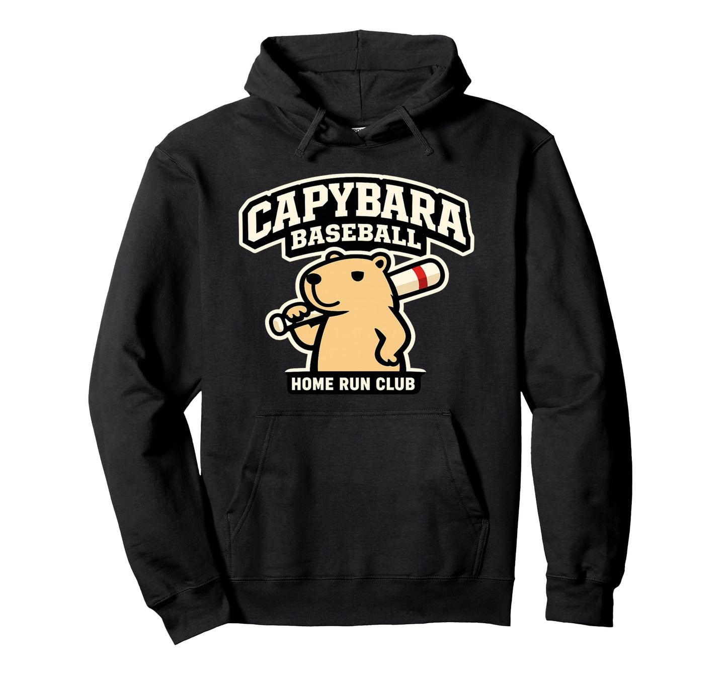 Capybara Baseball Home Run Club Funny Hoodie - Minimalist Print Unisex - T-Shirt, Sweatshirt, Hoodie