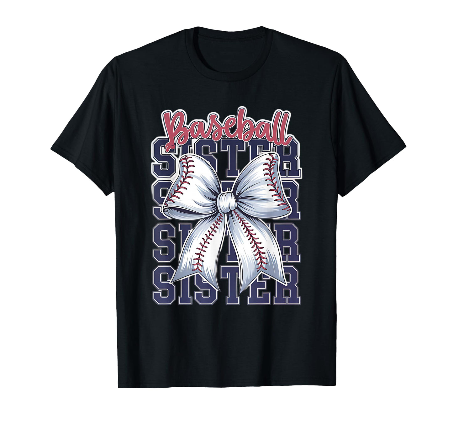 Baseball Sister Coquette Bow T-Shirt - Novelty Apparel Men Women - T-Shirt, Sweatshirt, Hoodie