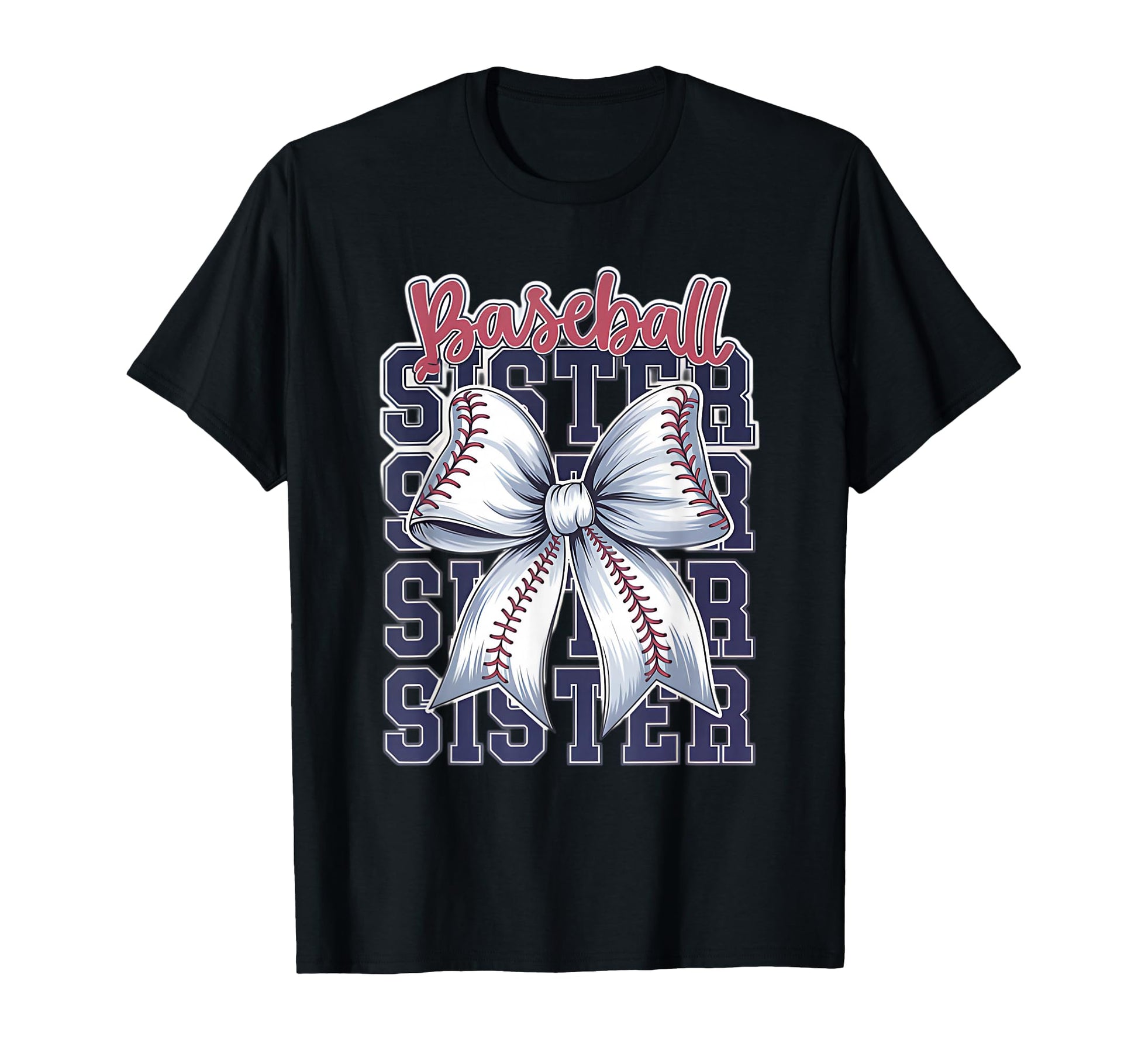 Baseball Sister Coquette Bow T-Shirt - Novelty Apparel Men Women - T-Shirt, Sweatshirt, Hoodie