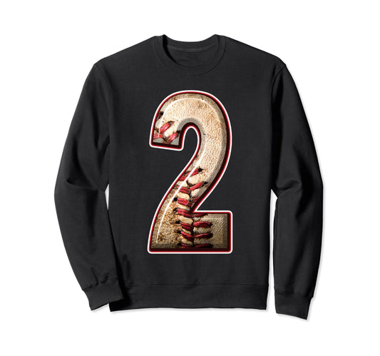 2 Years Old Baseball Player 2Nd Sweatshirt - Trendy Graphic Unisex - T-Shirt, Sweatshirt, Hoodie