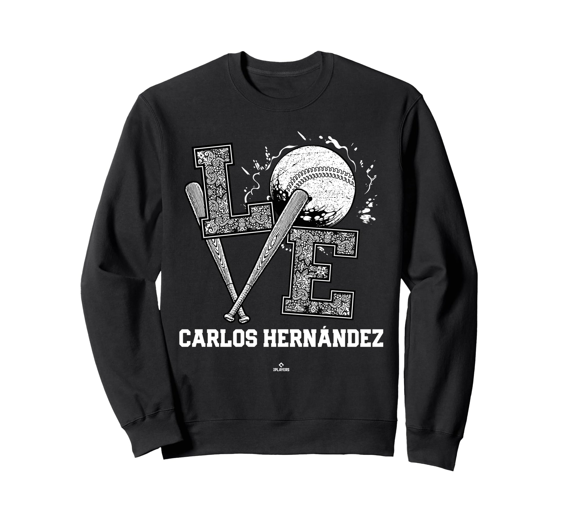 Distressed Baseball Love Carlos Sweatshirt - Casual Everyday Wear Unisex - T-Shirt, Sweatshirt, Hoodie