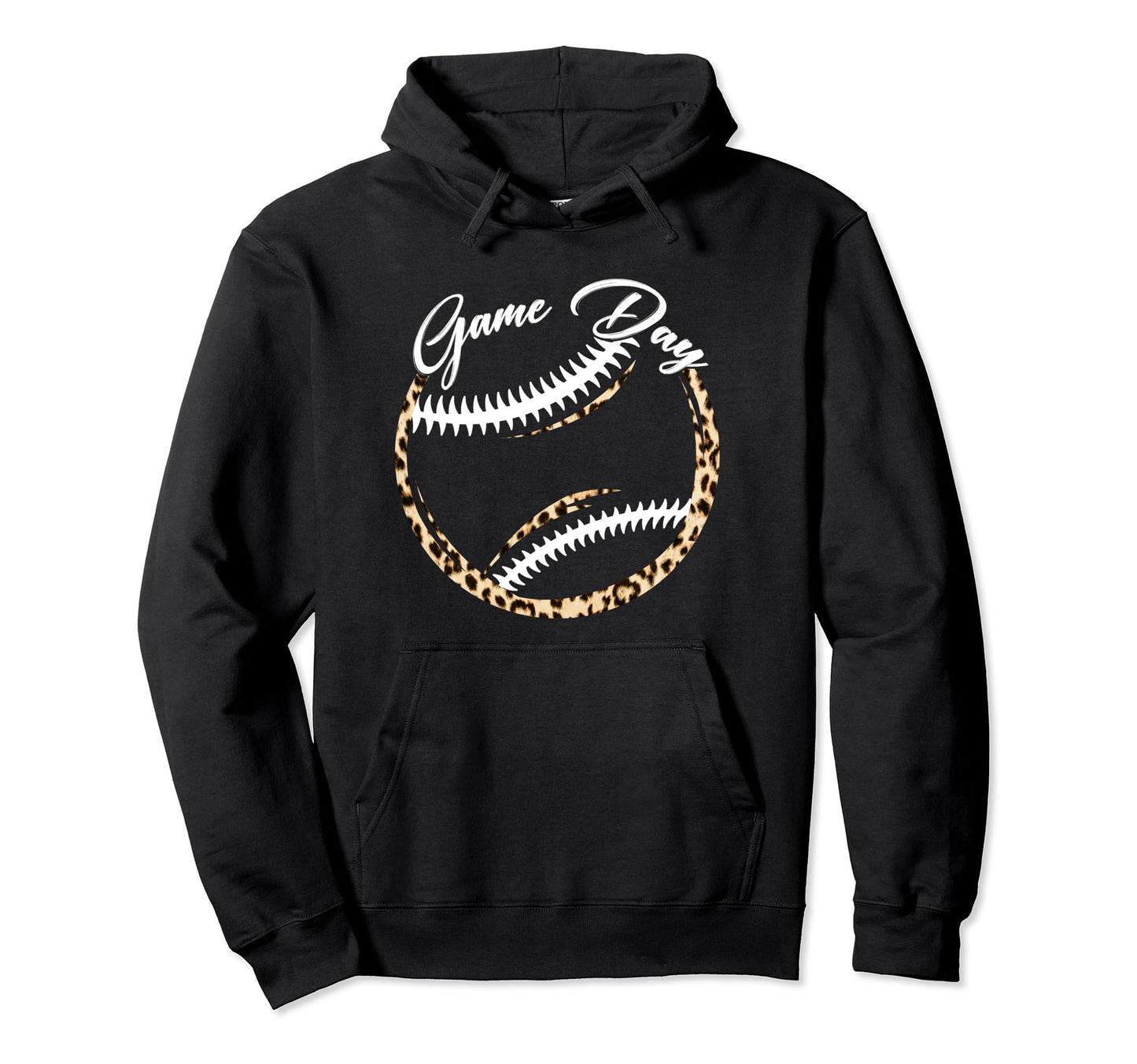 Game Day Baseball Leopard Softball Fathers Hoodie - Unique Graphic Unisex - T-Shirt, Sweatshirt, Hoodie