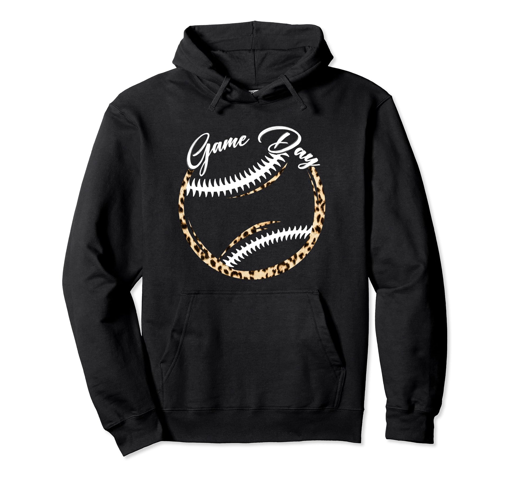 Game Day Baseball Leopard Softball Fathers Hoodie - Unique Graphic Unisex - T-Shirt, Sweatshirt, Hoodie