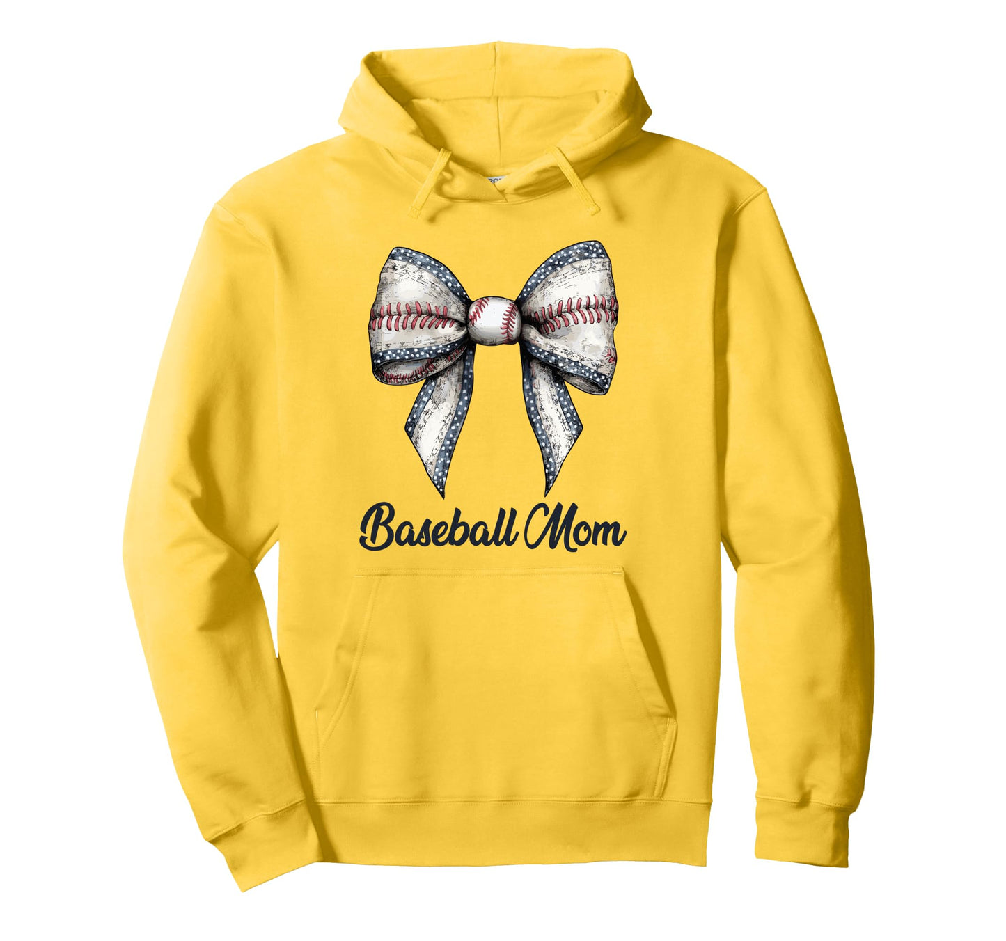 Baseball Mom Coquette Bow Baseball Hoodie - Minimalist Print for Adults - T-Shirt, Sweatshirt, Hoodie