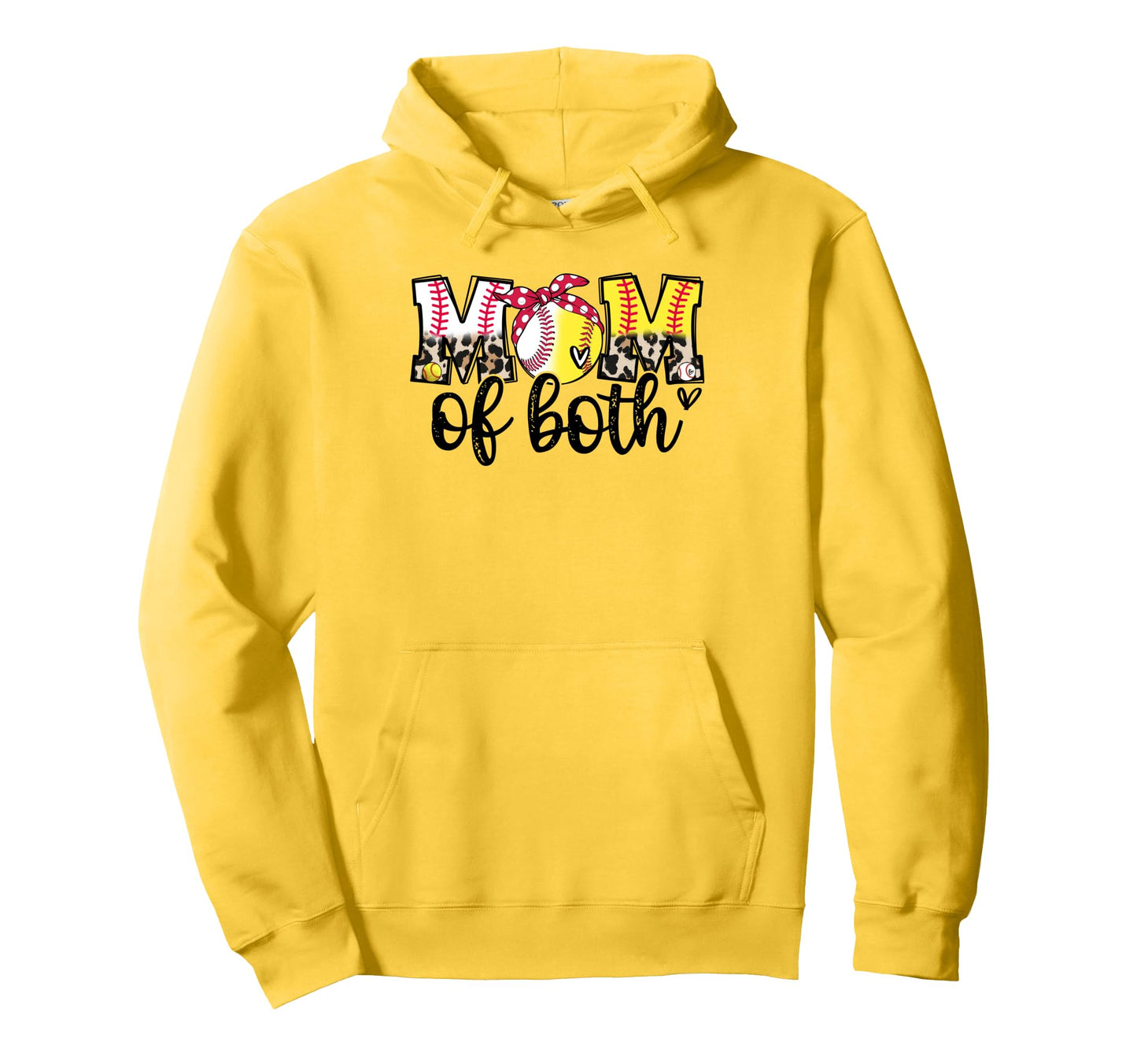 Mom Both Baseball Mom Softball Mama Bow Hoodie - Trendy Graphic Men Women - T-Shirt, Sweatshirt, Hoodie