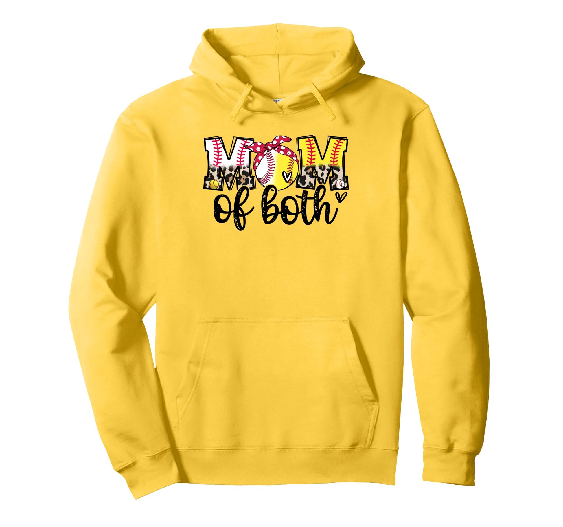 Mom Both Baseball Mom Softball Mama Bow Hoodie - Trendy Graphic Men Women - T-Shirt, Sweatshirt, Hoodie