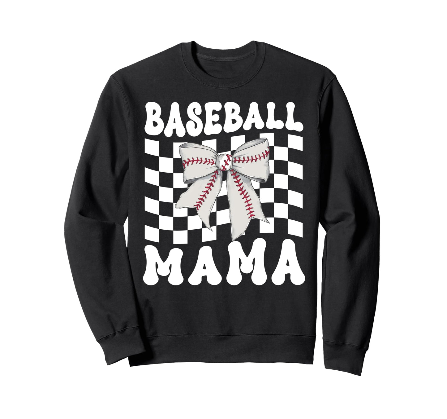 Baseball Mama Coquette Bow Game Sweatshirt - Fun Novelty Design Men Women - T-Shirt, Sweatshirt, Hoodie