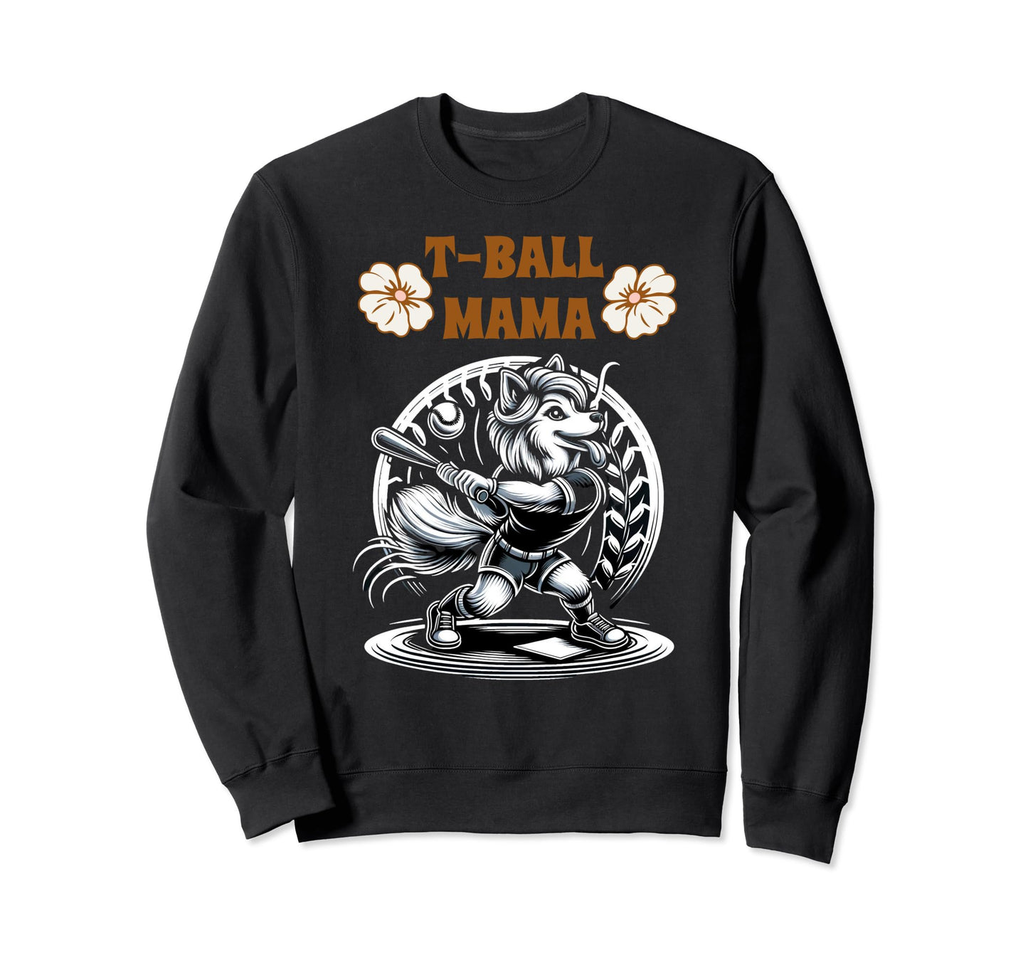 Teeball Mom Leopard T Ball Mom Sweatshirt - Novelty Apparel for Adults - T-Shirt, Sweatshirt, Hoodie