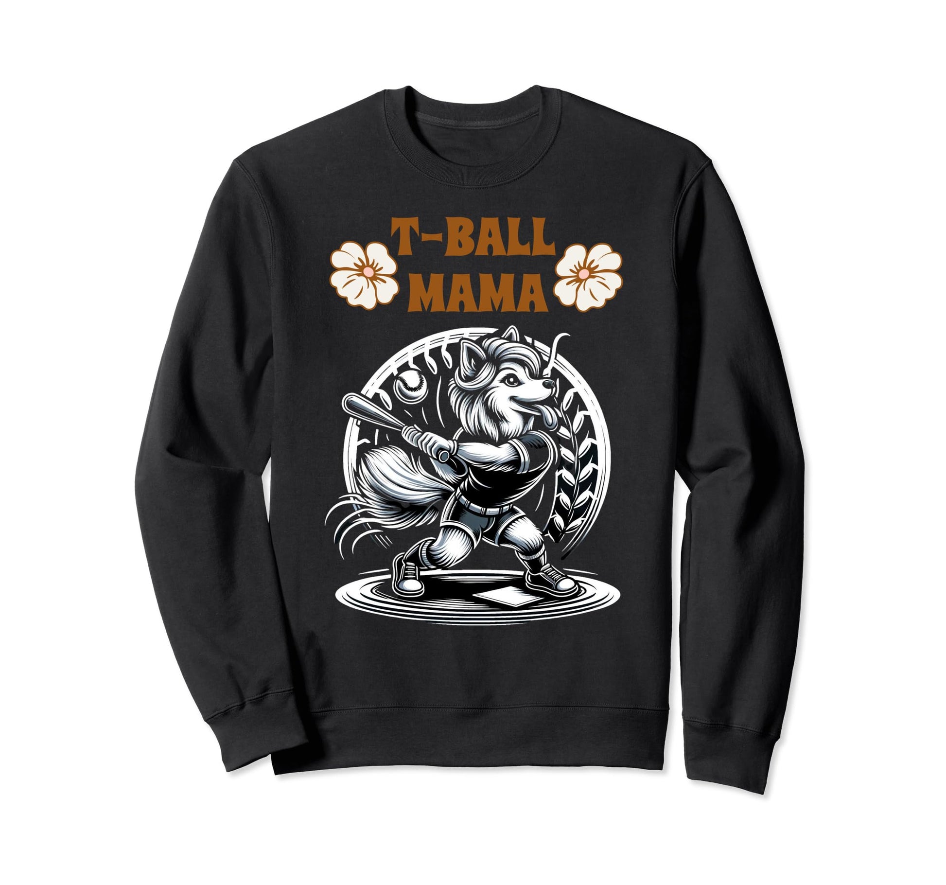 Teeball Mom Leopard T Ball Mom Sweatshirt - Novelty Apparel for Adults - T-Shirt, Sweatshirt, Hoodie