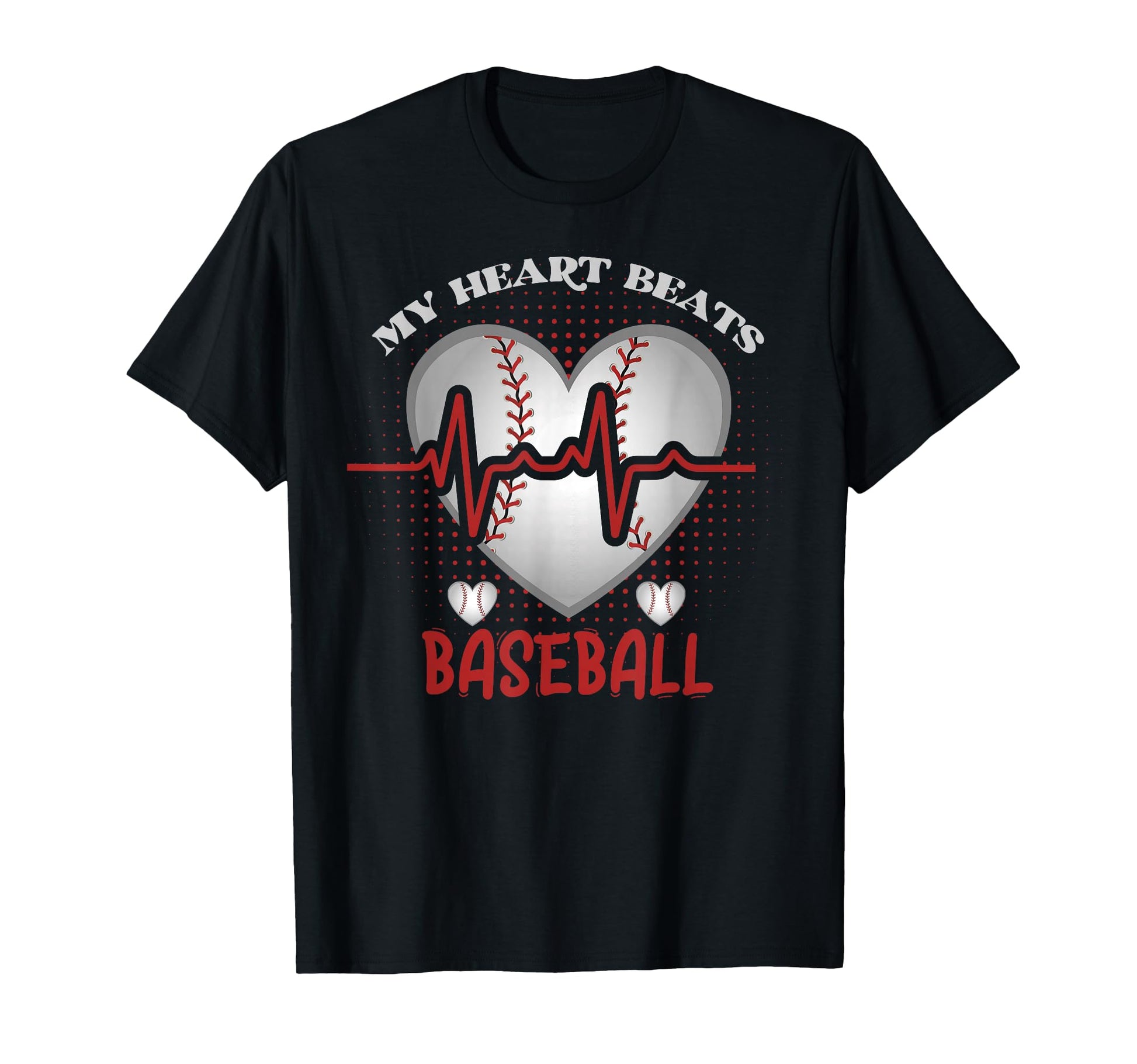My Heart Beats Baseball T-Shirt - Trendy Graphic for Adults - T-Shirt, Sweatshirt, Hoodie