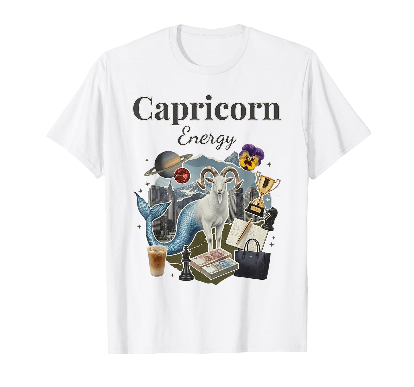 Capricorn Energy Zodiac Birthday Y2K T-Shirt - Graphic Print Men Women - T-Shirt, Sweatshirt, Hoodie