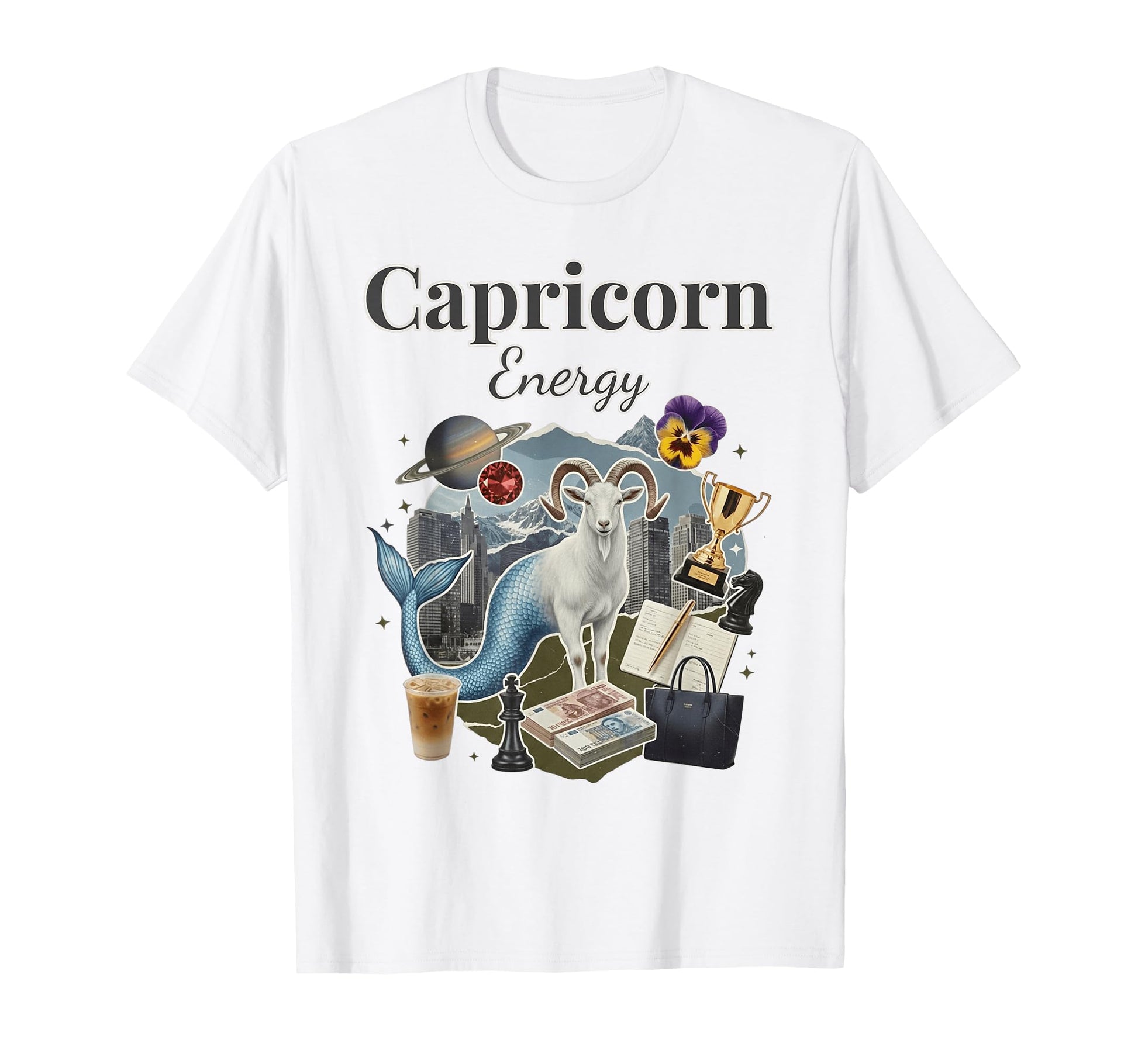 Capricorn Energy Zodiac Birthday Y2K T-Shirt - Graphic Print Men Women - T-Shirt, Sweatshirt, Hoodie
