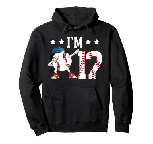 17Th Baseball Birthday Seventeen Year Old Hoodie - Minimalist Print Unisex - T-Shirt, Sweatshirt, Hoodie