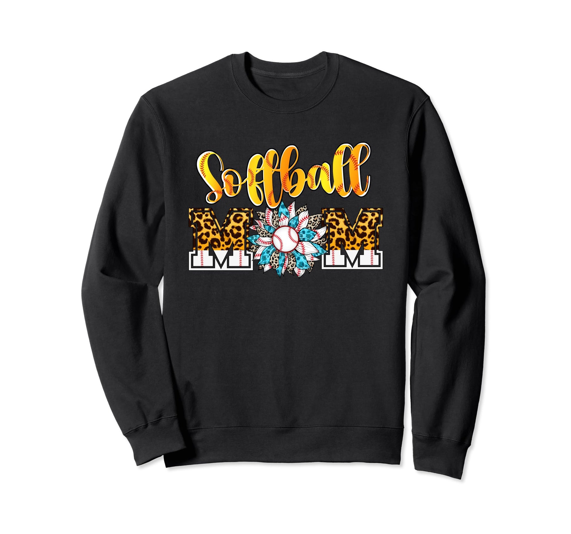 Softball Mom Leopard Funny Softball Sweatshirt - Minimalist Print Unisex - T-Shirt, Sweatshirt, Hoodie