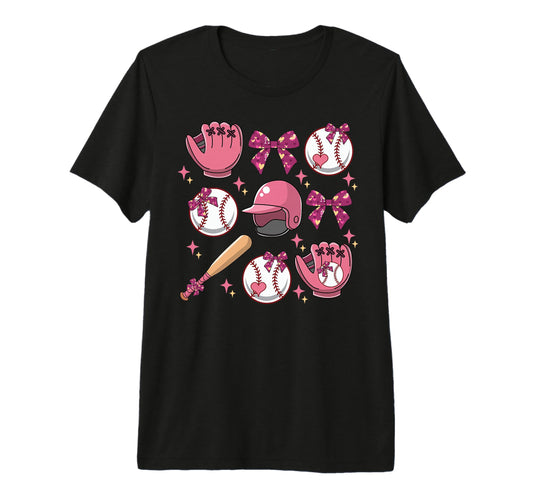 Baseball Coquette Bow Softball Lover T-Shirt - Streetwear Style Men Women - T-Shirt, Sweatshirt, Hoodie