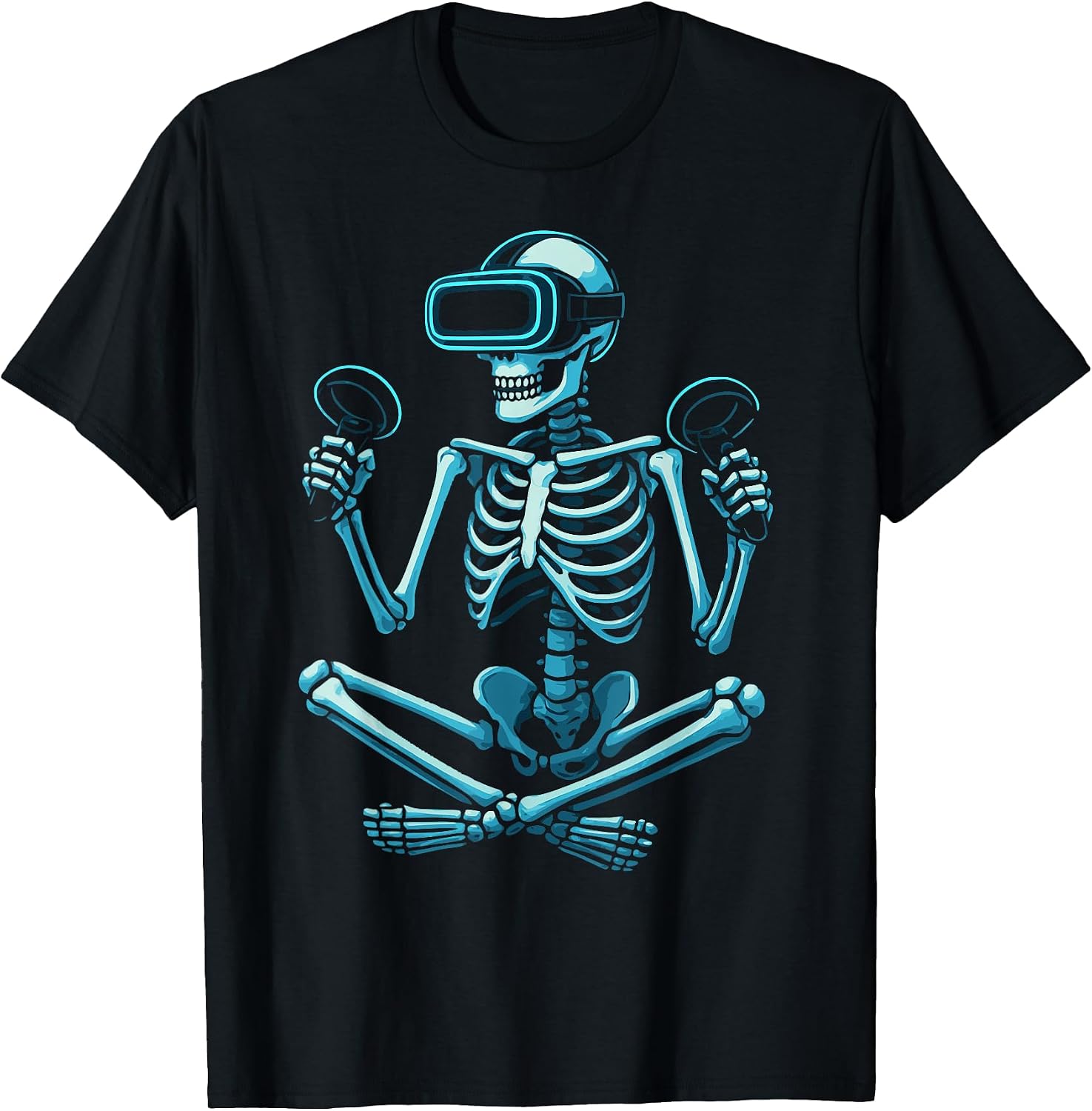Skeleton Gamer VR Headset Funny Halloween Gaming - Adult & Kids T-Shirts, Sweatshirts & Hoodies apparel design preview 1