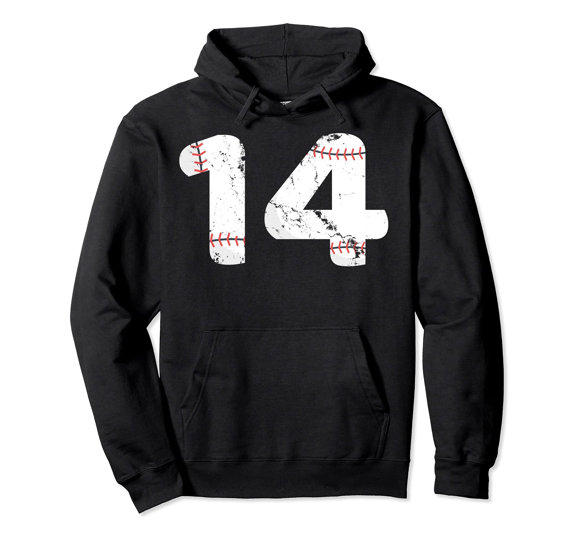 Number 14 Baseball Distressed Team Hoodie - Aesthetic Graphic for Adults - T-Shirt, Sweatshirt, Hoodie