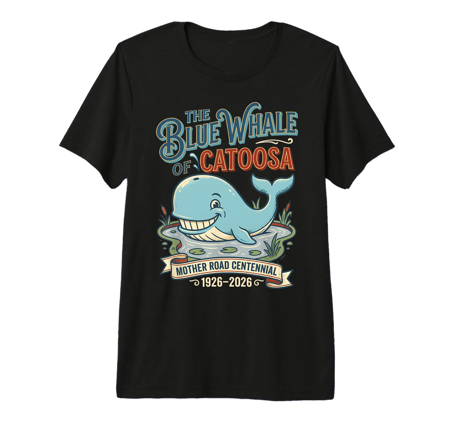 Giant Whale Route 66 Highway T-Shirt - Aesthetic Graphic for Adults - T-Shirt, Sweatshirt, Hoodie