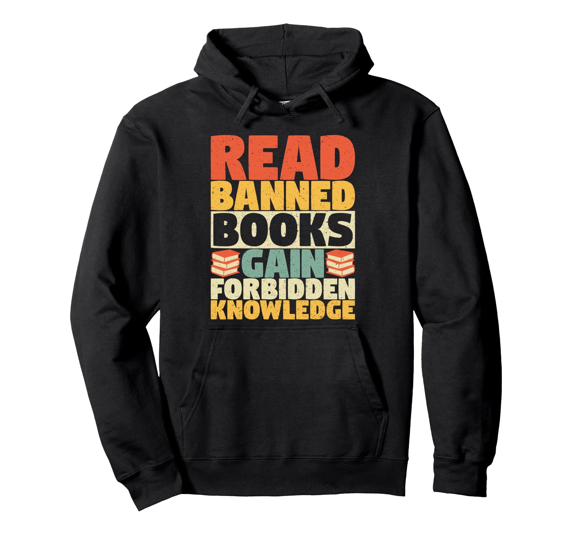 Funny Read Banned Books Typography Book Hoodie - Graphic Print for Adults - T-Shirt, Sweatshirt, Hoodie