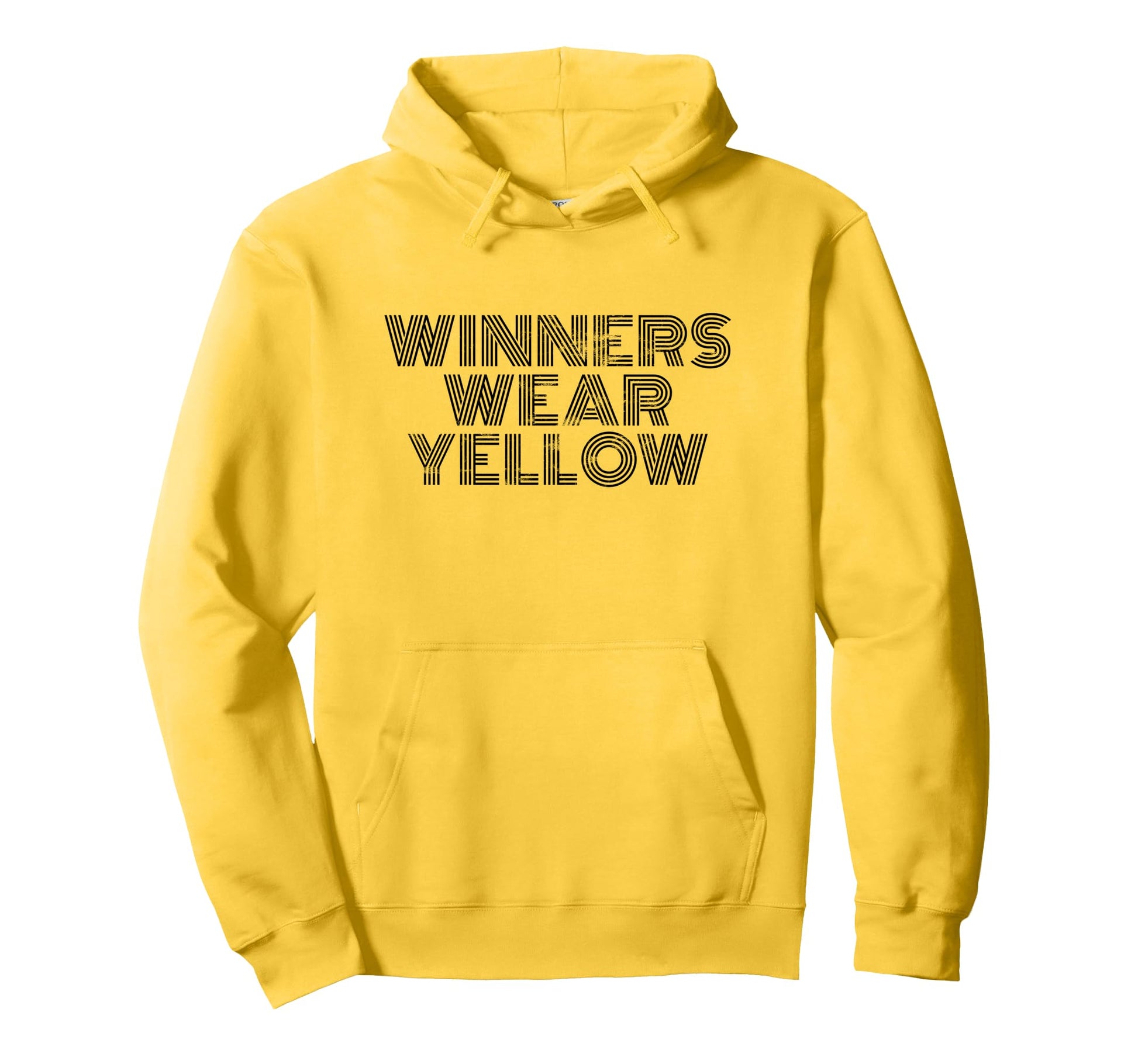 Winners Wear Yellow Striped Lettering Hoodie - Fun Novelty Design Unisex - T-Shirt, Sweatshirt, Hoodie