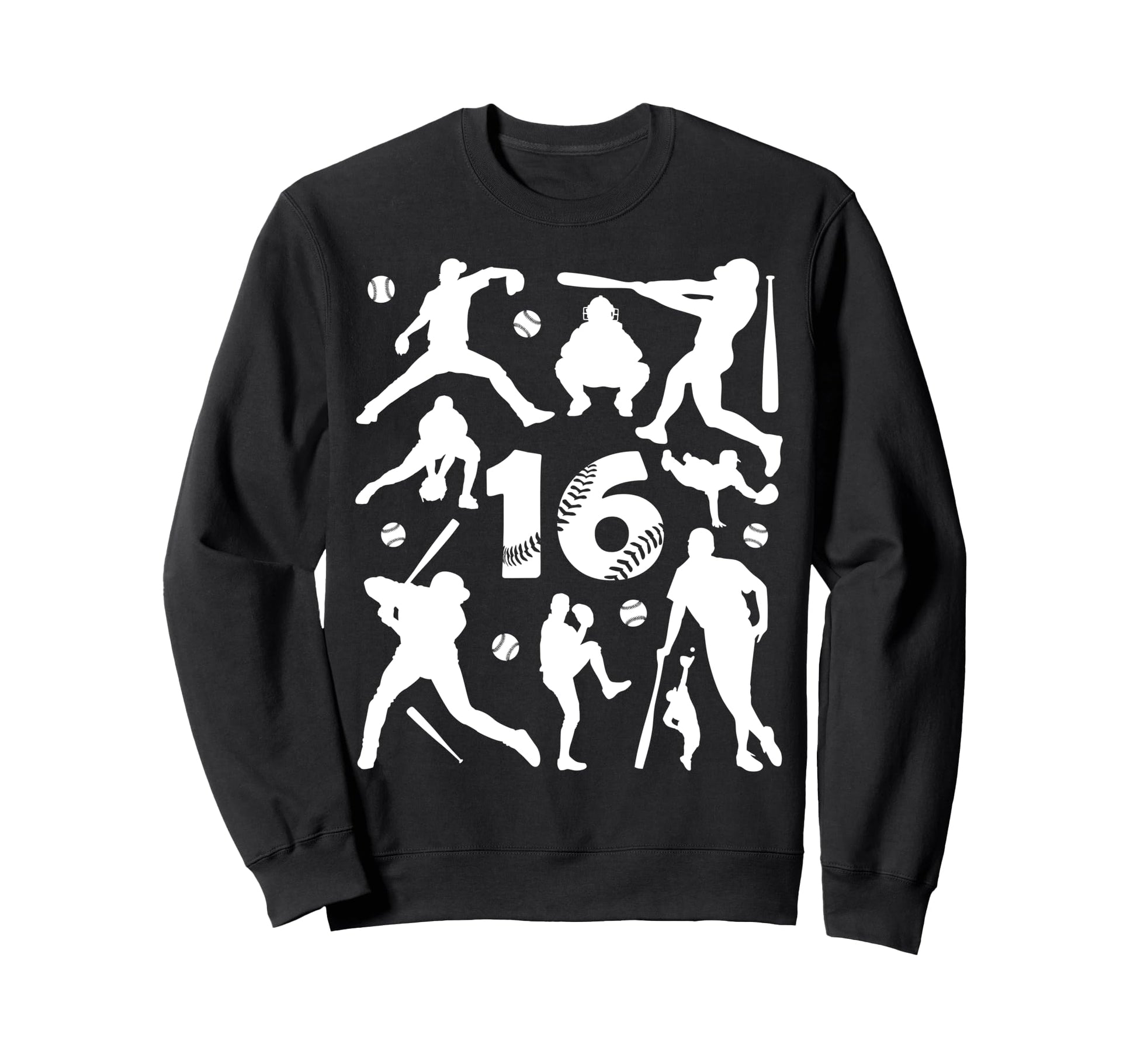 Number 16 Years Baseball 16Th Sweatshirt - Minimalist Print for Adults - T-Shirt, Sweatshirt, Hoodie