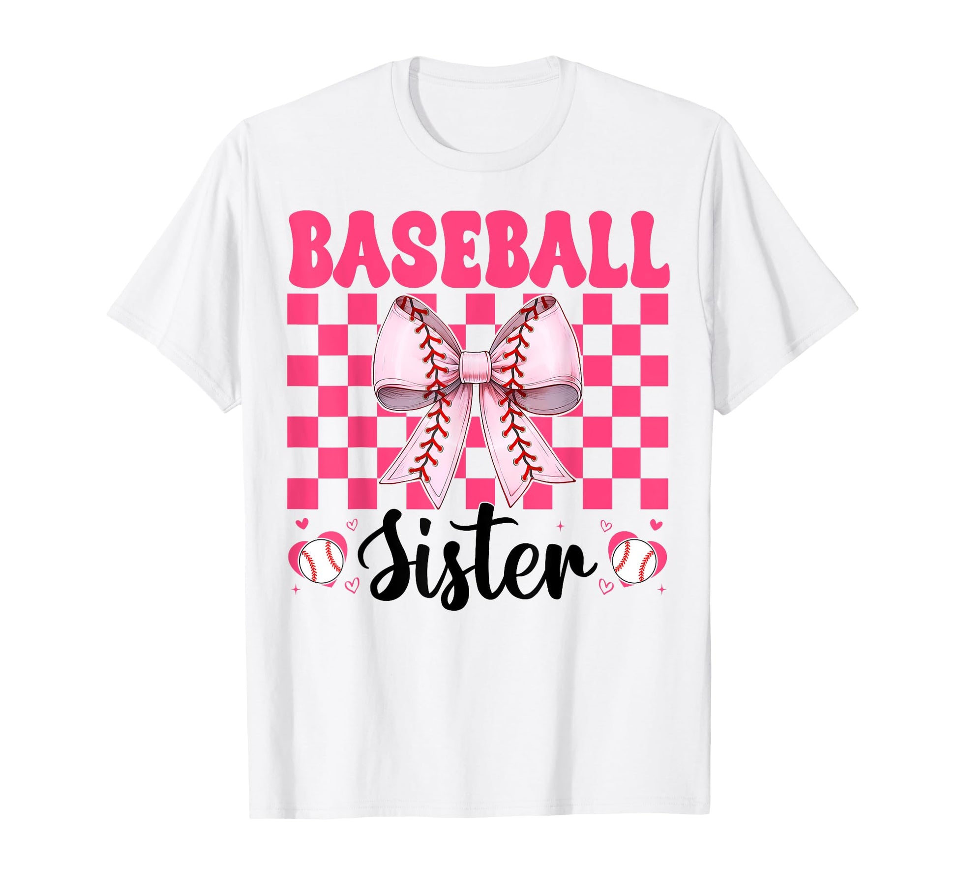 Baseball Sister Baseball Coquette Bow T-Shirt - Graphic Print Unisex - T-Shirt, Sweatshirt, Hoodie