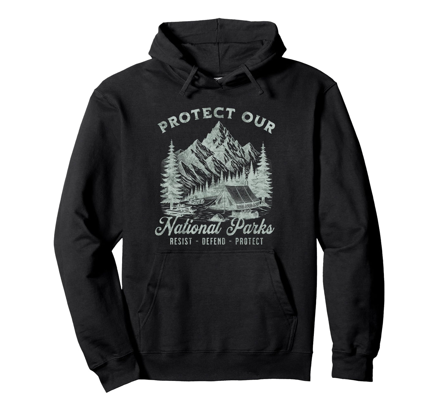 Protect National Parks Defend Hiking Hoodie - Custom Art Print Men Women - T-Shirt, Sweatshirt, Hoodie