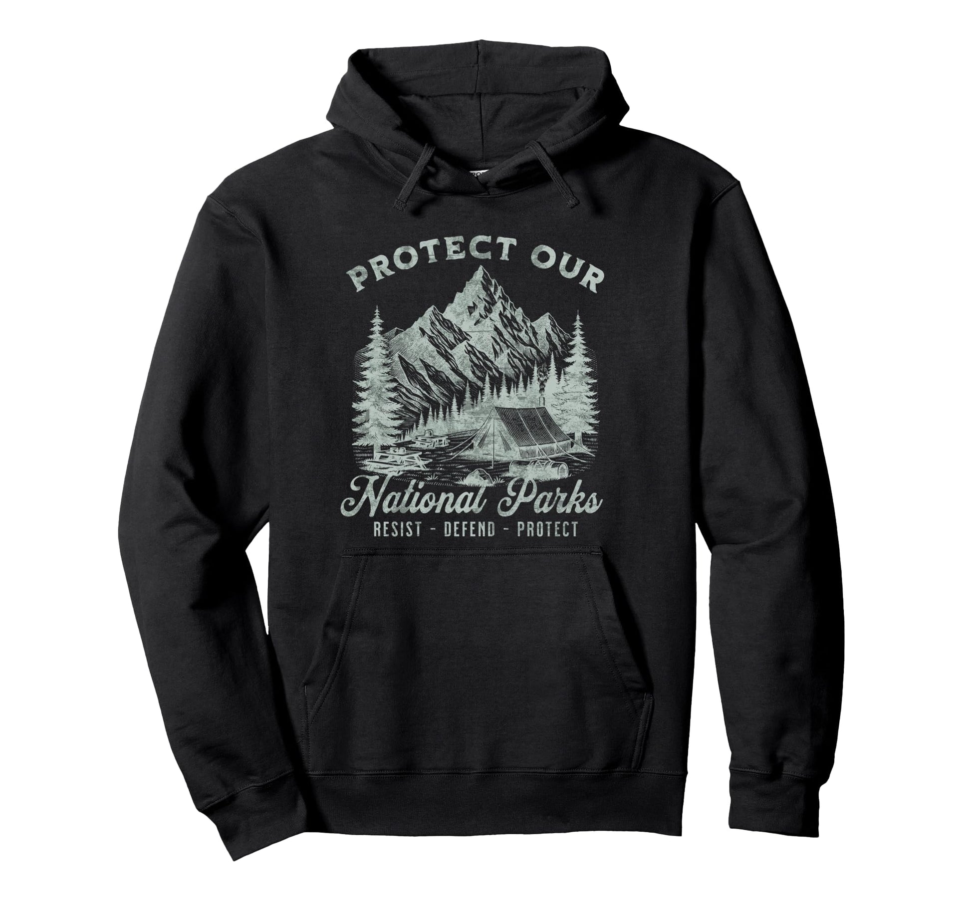 Protect National Parks Defend Hiking Hoodie - Custom Art Print Men Women - T-Shirt, Sweatshirt, Hoodie
