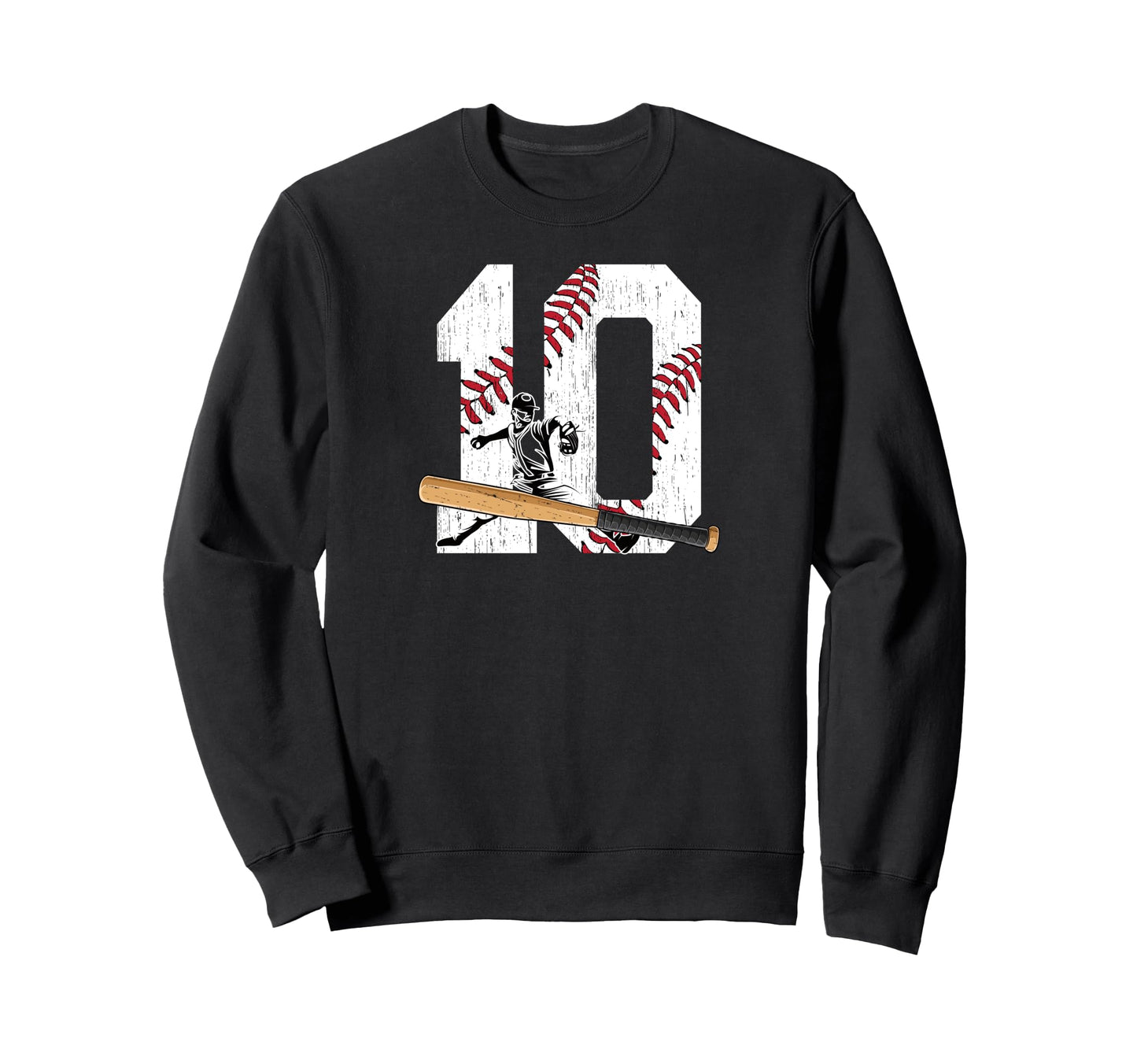 10Th Birthday Party Baseball Ten Sweatshirt - Minimalist Print for Adults - T-Shirt, Sweatshirt, Hoodie