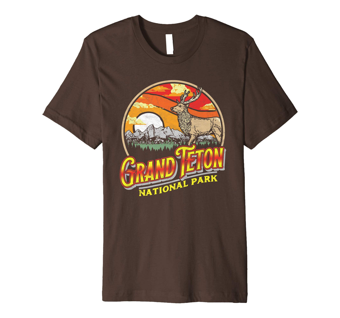 Grand Teton National Park 80S Elk T-Shirt - Graphic Print for Adults - T-Shirt, Sweatshirt, Hoodie