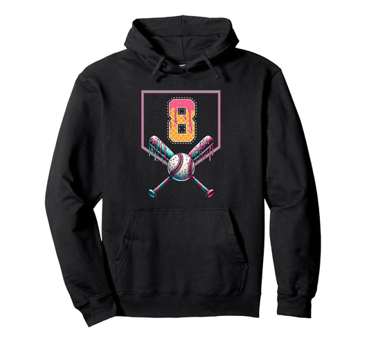Baseball Drip Number 8 Player Or 8Th Hoodie - Minimalist Print Men Women - T-Shirt, Sweatshirt, Hoodie