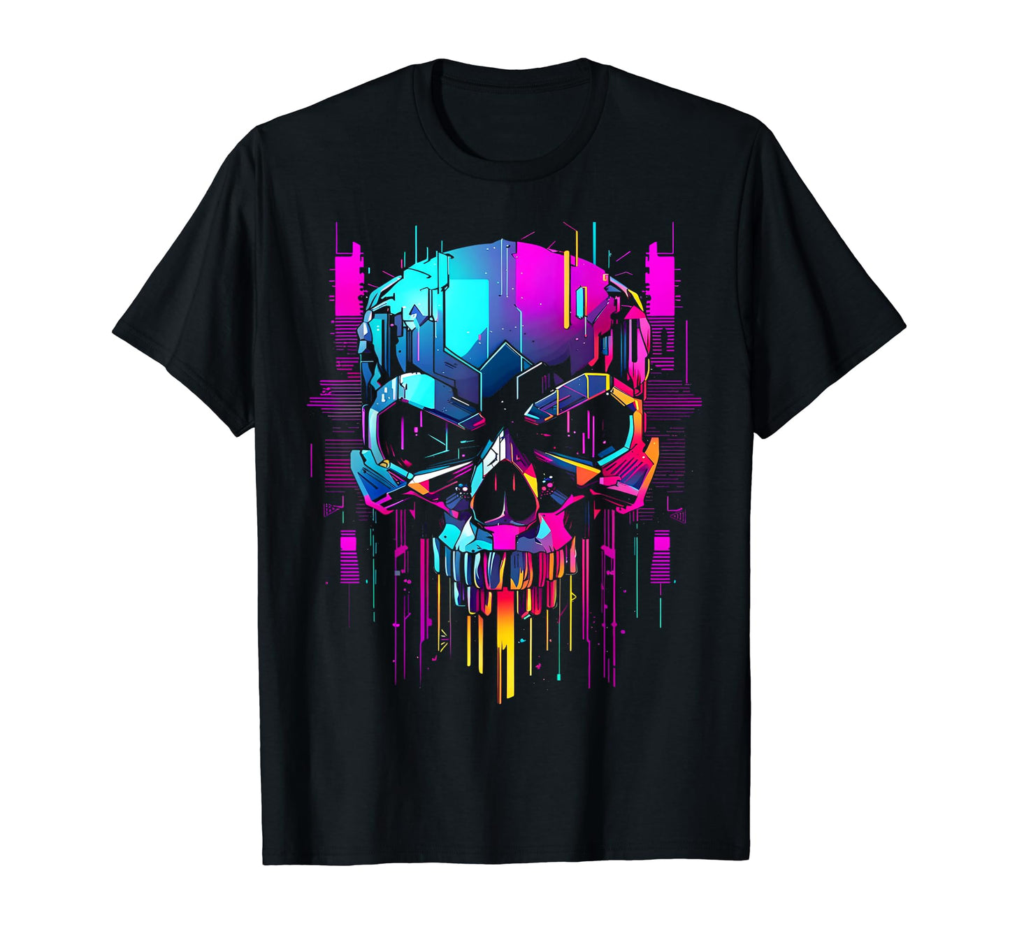Cyberpunk Skull Futuristic Punk T-Shirt - Casual Everyday Wear Unisex - T-Shirt, Sweatshirt, Hoodie