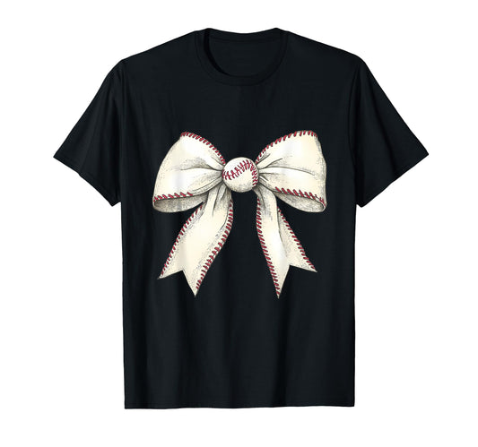 Baseball Coquette Bow Baseball Player T-Shirt - Graphic Print Men Women - T-Shirt, Sweatshirt, Hoodie