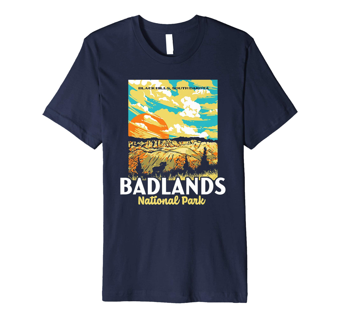 Badlands National Park South Dakota Wpa T-Shirt - Graphic Print Men Women - T-Shirt, Sweatshirt, Hoodie