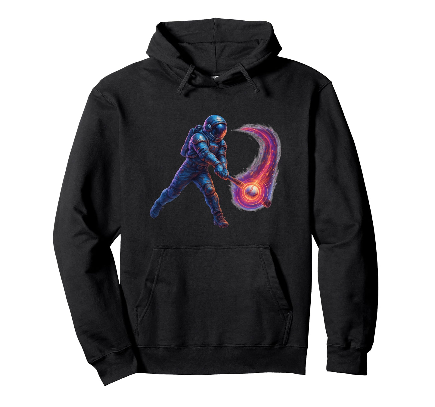Cosmic Astronaut Baseball Power Swing Hoodie - Unique Graphic Men Women - T-Shirt, Sweatshirt, Hoodie