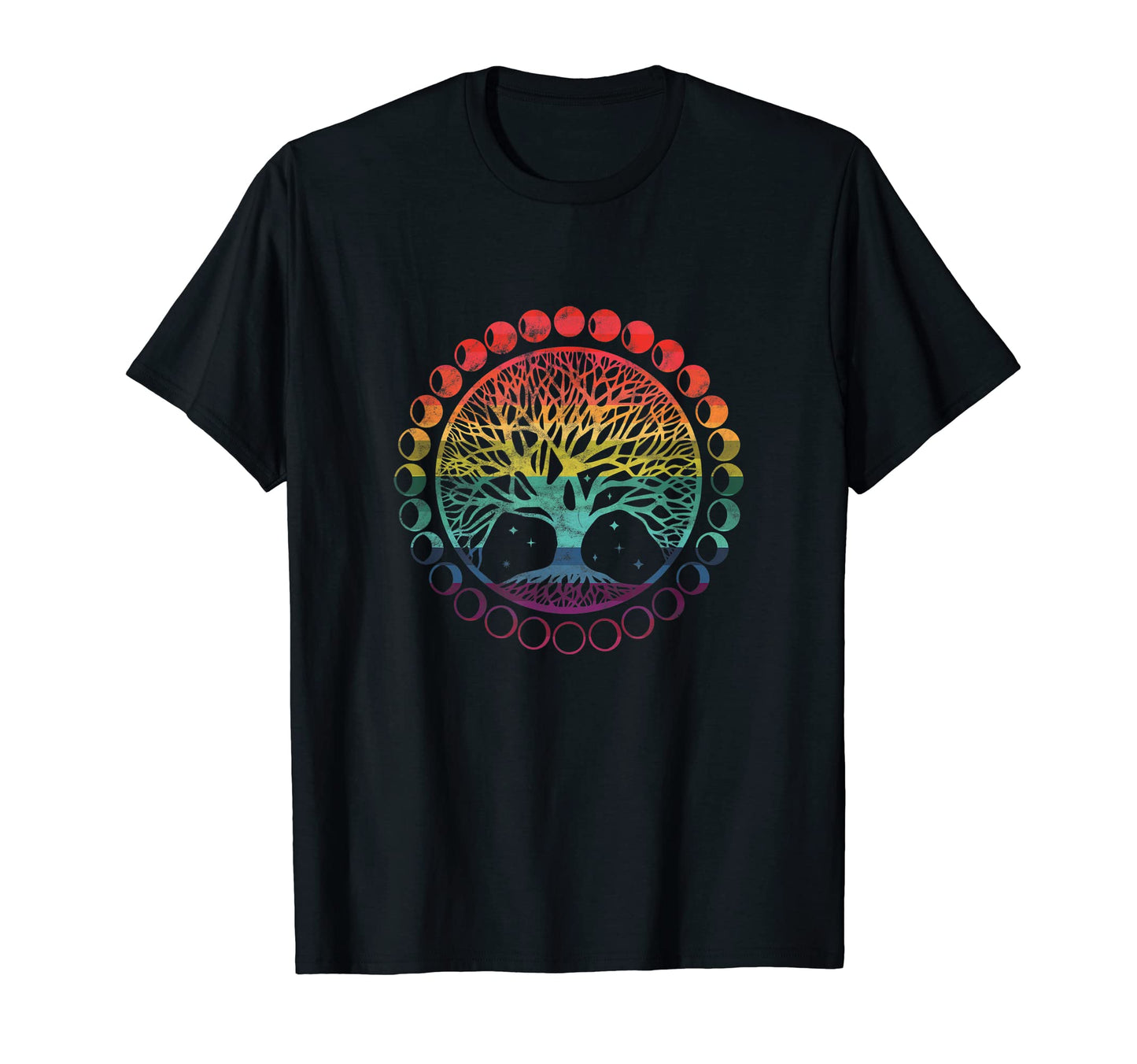 Phases Moon Tree Life 60S 70S Vibe T-Shirt - Casual Everyday Wear Men Women - T-Shirt, Sweatshirt, Hoodie