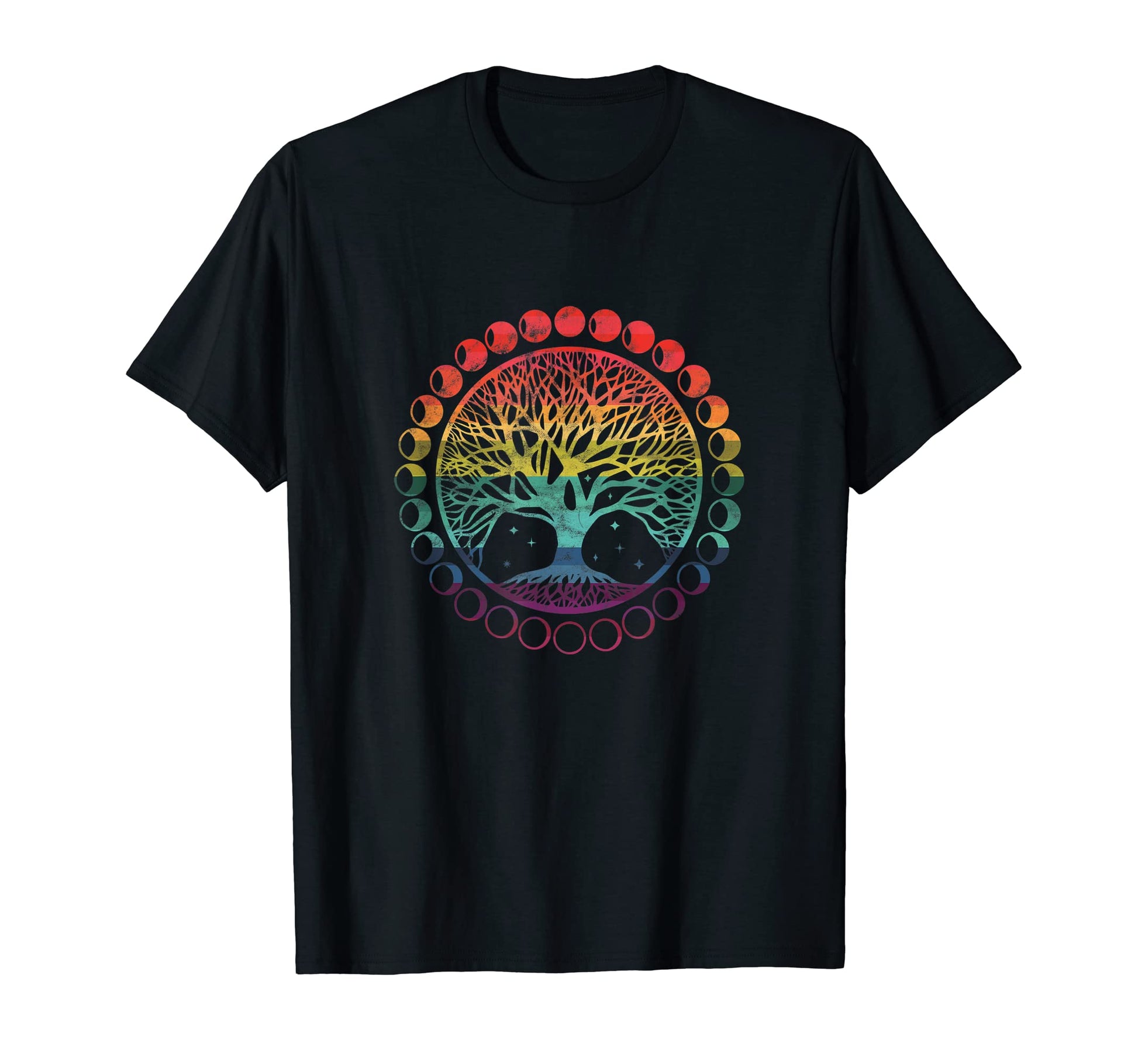 Phases Moon Tree Life 60S 70S Vibe T-Shirt - Casual Everyday Wear Men Women - T-Shirt, Sweatshirt, Hoodie
