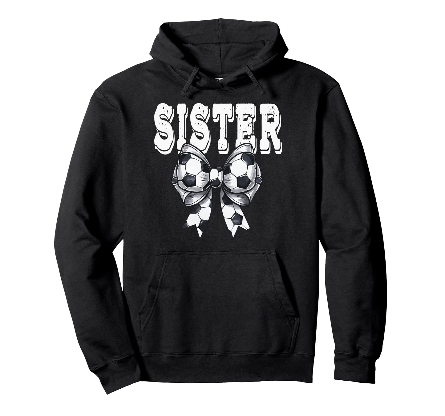 Coquette Soccer Bow Mom Sister Grandma Hoodie - Unique Graphic for Adults - T-Shirt, Sweatshirt, Hoodie