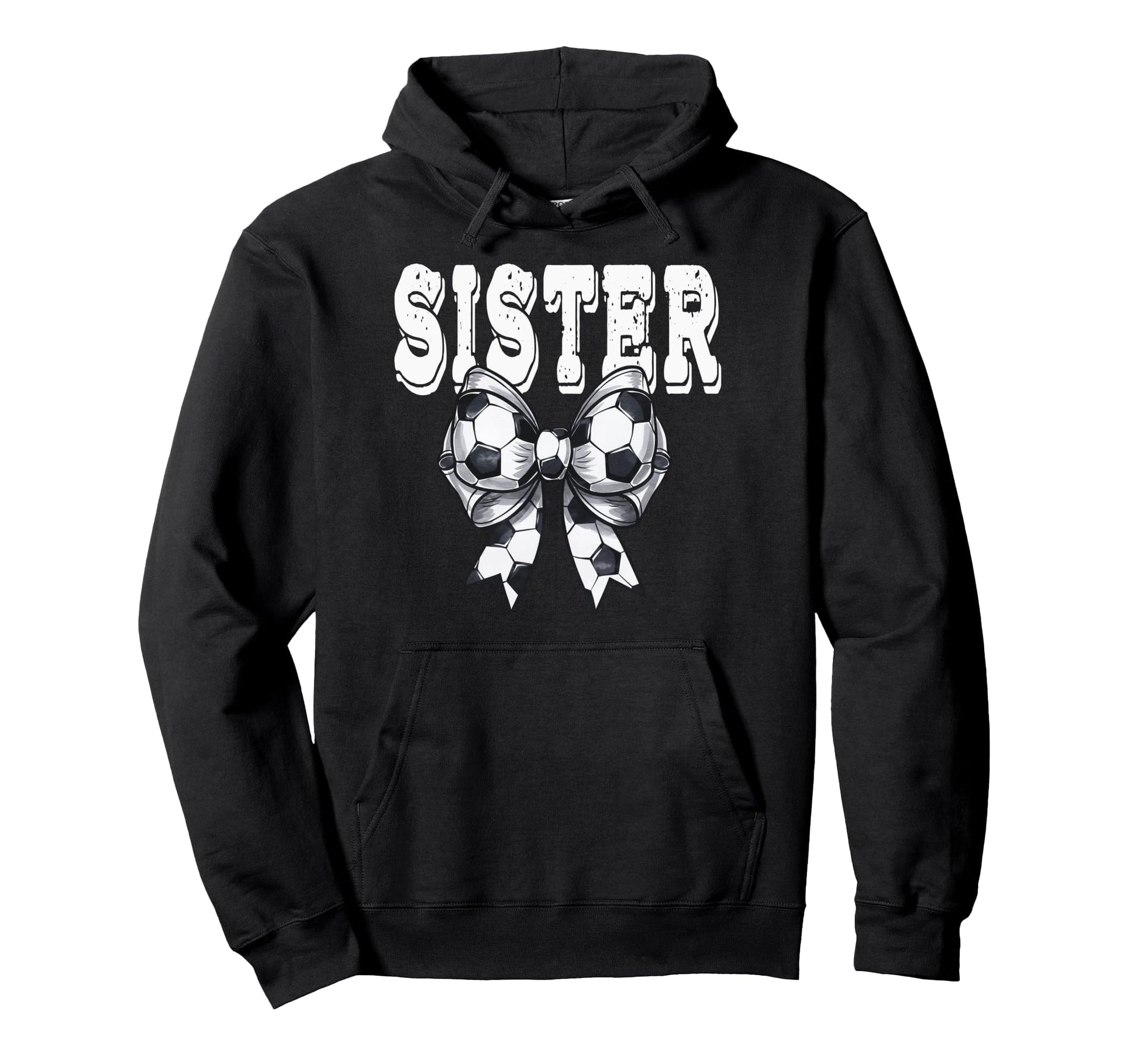 Coquette Soccer Bow Mom Sister Grandma Hoodie - Unique Graphic for Adults - T-Shirt, Sweatshirt, Hoodie