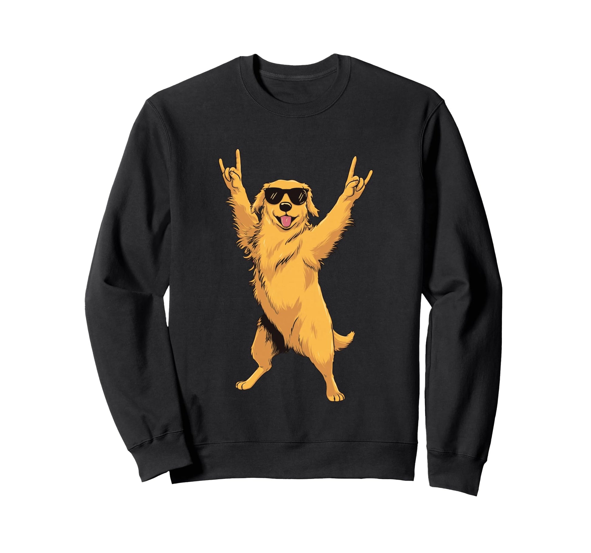 Golden Retriever Double Rock Sweatshirt - Casual Everyday Wear Men Women - T-Shirt, Sweatshirt, Hoodie