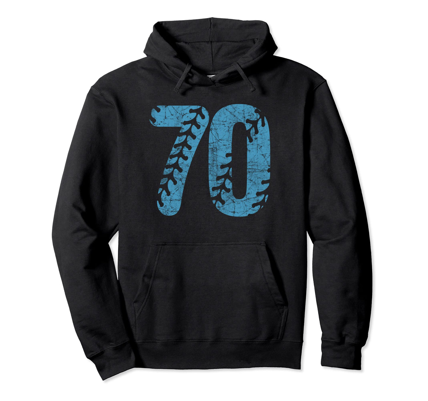 Baseball Softball Mom 70 Number Distressed Hoodie - Unique Graphic Unisex - T-Shirt, Sweatshirt, Hoodie